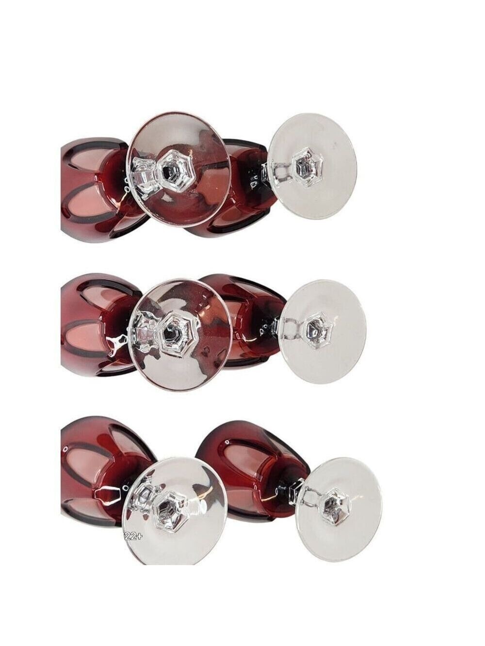 Cristal DArques Durand Ruby Wine Glasses Set Of 6 Gothic Arches Discontinued - Picture 12 of 12